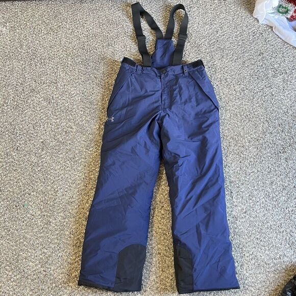 Under Armour Storm Snow Pants Ski Bibs Overall Blue Youths Size XLY NEW - Picture 7 of 7